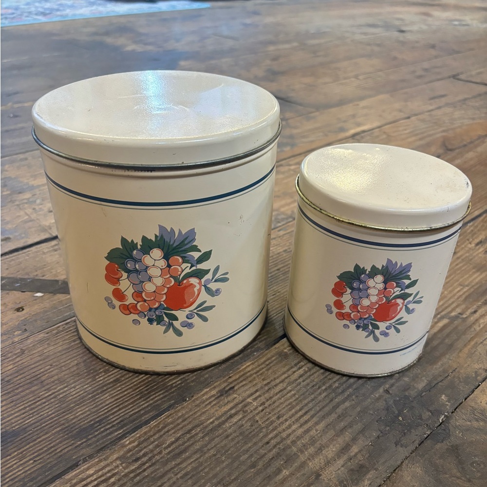 Vintage Ballonoff Morning Glory Nesting Canisters MCM kitchen storage